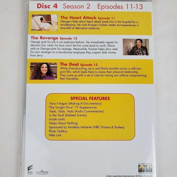 Seinfeld Season 1 & 2 DVD 4-disc Set - Picture 15 of 16